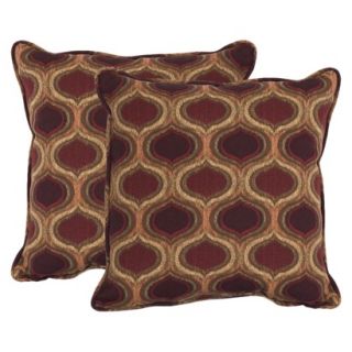 Mooreana 2 Piece Outdoor Toss Pillow Set   Red Geometric 16
