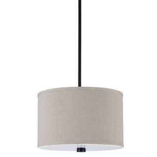 Dayna 2 light Shade Burnt Sienna Pendant With Diffuser And Linen Shade