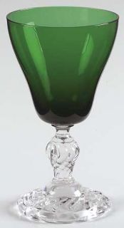 Fostoria Colonial Dame Green Wine Glass   Stem #5412, Green   Bowl