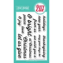 Avery Elle Clear Stamp Set 4 X6  Holiday Fill In The Blank