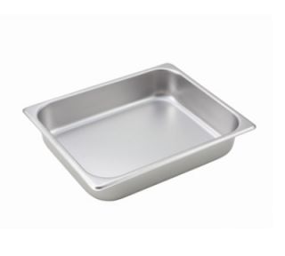 Winco Half Size Steam Table Pan, 2.5 in Deep, Stainless