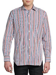 Cognac Striped Sportshirt  