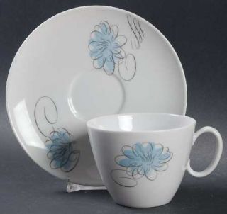 Rosenthal   Continental Reflections Flat Cup & Saucer Set, Fine China Dinnerware