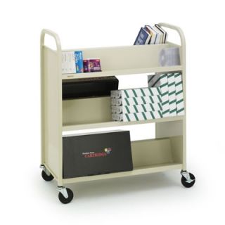 Bretford Steel Slant Shelf Double Sided Book Cart/Stand
