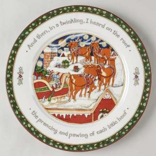 Portmeirion Christmas Story Dinner Plate, Fine China Dinnerware   Scenes Of Twas