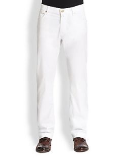 Corneliani Five Pocket Cotton Pants   White