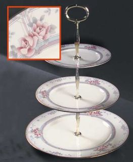 Noritake Magnificence 3 Tiered Serving Tray (DP, SP, BB), Fine China Dinnerware