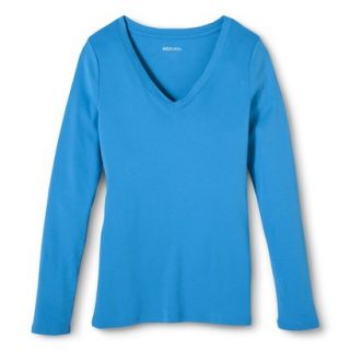 Womens Ultimate Long Sleeve V Neck Tee   Brilliant Blue   S