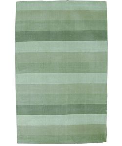 Hand tufted Green Stripes Wool Rug (8 X 10)