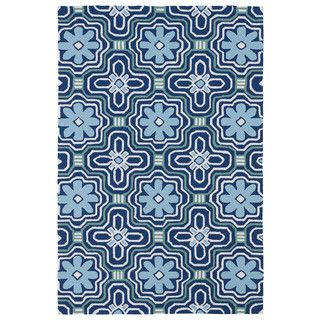 Indoor/ Outdoor Luau Blue Tile Rug (3 X 5)