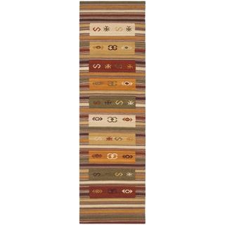Safavieh Hand woven Navajo Kilim Burgundy/ Multi Wool Rug (23 X 8)