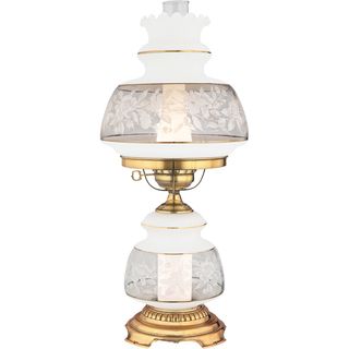Satin Lace 2 light Flemish Gold Table Lamp