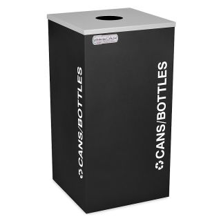 Ex Cell Kaleidoscope Collection Recycling Container   Square Container With Bottle And Can Lid   Black   Black