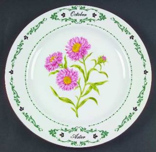 Domestications Flowers Of The Month Dinner Plate, Fine China Dinnerware   Variou