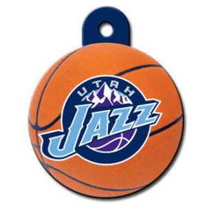 Utah Jazz NBA Circle Personalized Engraved Pet ID Tag