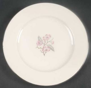 Syracuse Patricia Large Dinner Plate, Fine China Dinnerware   Pink Flowers,Gray