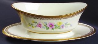 Lenox China Flower Song Gravy Boat with Attached Underplate, Fine China Dinnerwa