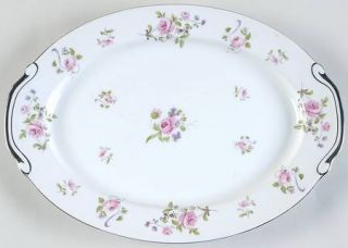 Norcrest Chelsea Rose 14 Oval Serving Platter, Fine China Dinnerware   Pink Ros