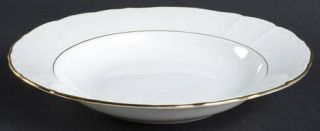 Bohemia Ceramic Empress Rim Soup Bowl, Fine China Dinnerware   White, Embossed,