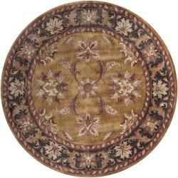 Hand tufted Ancient Treasures Gold Wool Rug (8 Round)
