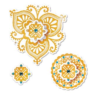 Sizzix Framelits Moroccan Flowers Die Set With Stamps (4 Pack)