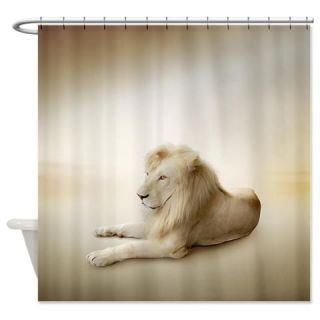  White Lion Shower Curtain  Use code FREECART at Checkout