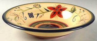 Hd Designs Simone 10 Individual Pasta Bowl, Fine China Dinnerware   Red Flowers