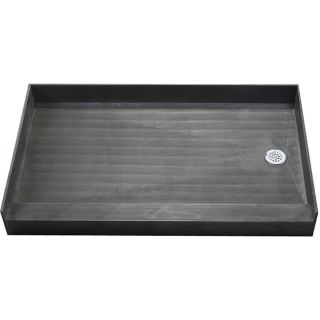 Tile Ready Shower Pan 37 X 60 Right Pvc Drain (BlackMaterials Molded Polyurethane with ribs underneath for extra strengthNumber of pieces One (1)Dimensions 37 inches long x 60 inches wide x 7 inches deep No assembly required )