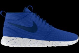 Nike Roshe Run Mid iD Custom Mens Shoes   Blue