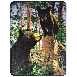 Plush Velour Bears Oversized Animal Throw