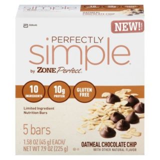 ZonePerfect Perfectly Simple Chocolate Chip Oatmeal Nutrition Bars   5 Count