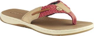 Womens Sperry Top Sider Parrotfish   Washed Red/Linen Thong Sandals