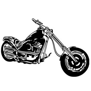 Harley Chopper Bike Vinyl Wall Decal (Glossy blackDimensions 22 inches wide x 35 inches long )