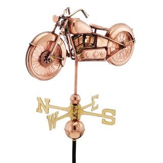 Good Directions Polished Copper Motorcycle Weathervane
