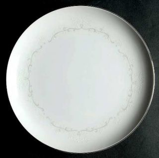 Royal M Mita Elizabeth Salad Plate, Fine China Dinnerware   White Flowers,Gray S