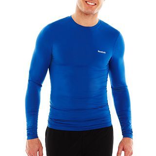 Reebok Sport Essentials Long Sleeve Compression Top, Blue, Mens