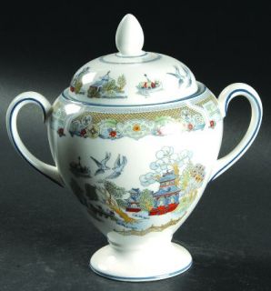 Wedgwood Chinese Legend Globe Shape Sugar Bowl & Lid, Fine China Dinnerware   Li