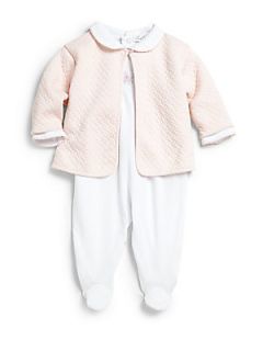 Kissy Kissy Infants Two Piece Baby Pram Jacquard Footie & Jacket Set   Light Pi