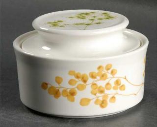 Mikasa Woodcliff Sugar Bowl & Lid, Fine China Dinnerware   Ultra Ceram,Green,Ora