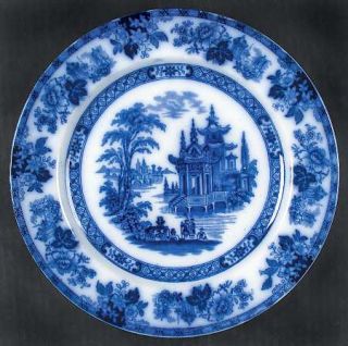 Royal Doulton Madras (Flow Blue) Dinner Plate, Fine China Dinnerware   Flow Blue