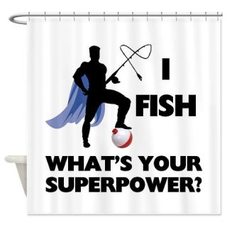  Fishing Superpower Shower Curtain  Use code FREECART at Checkout