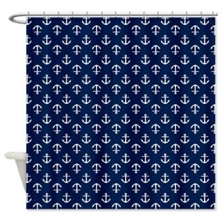  Navy Blue Anchors Shower Curtain  Use code FREECART at Checkout