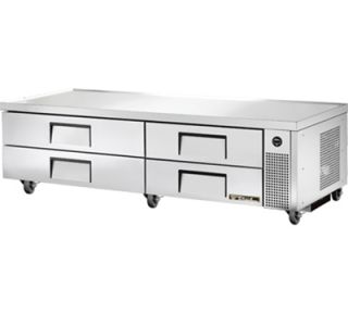 True 82 Refrigerated Chef Base   4 Drawers, Aluminum/Stainless