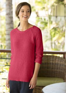 Relaxed Rounded boatneck Sweater, Strawberry, X Small