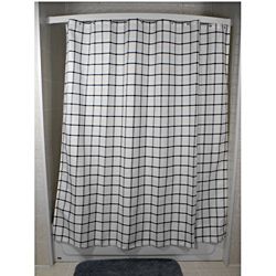 Lincoln Grey Grid Shower Curtain