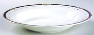 Mikasa Monte Cristo Black Rim Soup Bowl, Fine China Dinnerware   Bone China,Blac