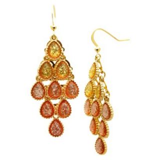 Chandelier Earrings   Gold/Coral