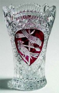 Hofbauer Byrdes Collection Ruby (The) Flower Vase   Pressed, Cut Bird, Ruby Acce