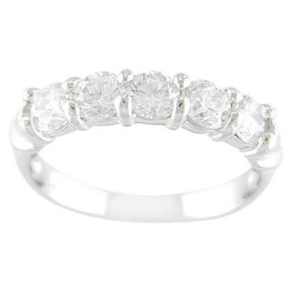 Silver Silver Plated 5 Stone Cz Band   8.0