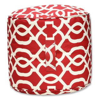 Pillow Perfect Geo Red Outdoor/ Indoor Bean Bag Ottoman